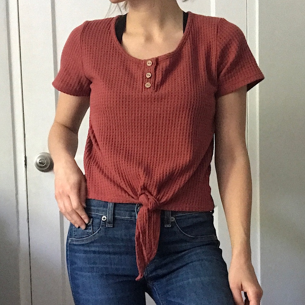 Paper Crane Tie Front Shirt